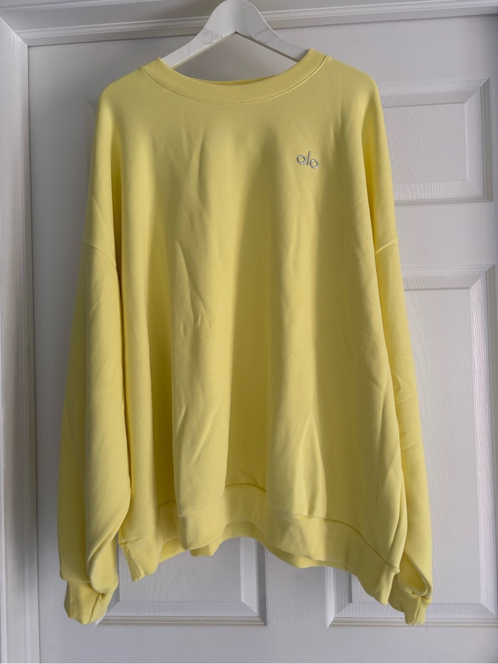 NWT ALO Accolade Crewneck Pullover Sweatshirt Sunshine Size 2XL